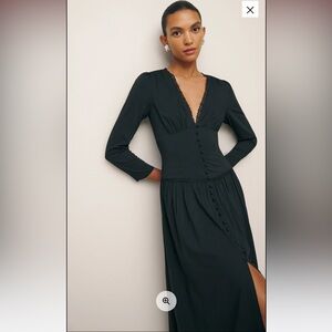 Reformation Lillia Dress. Black. New with Tags. Size 6